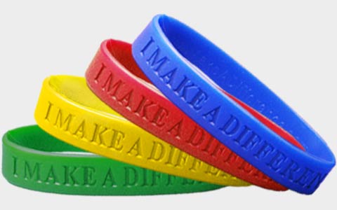 I Make A Difference wristbands in Your School Colors