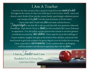 I Am A Teacher Poster
